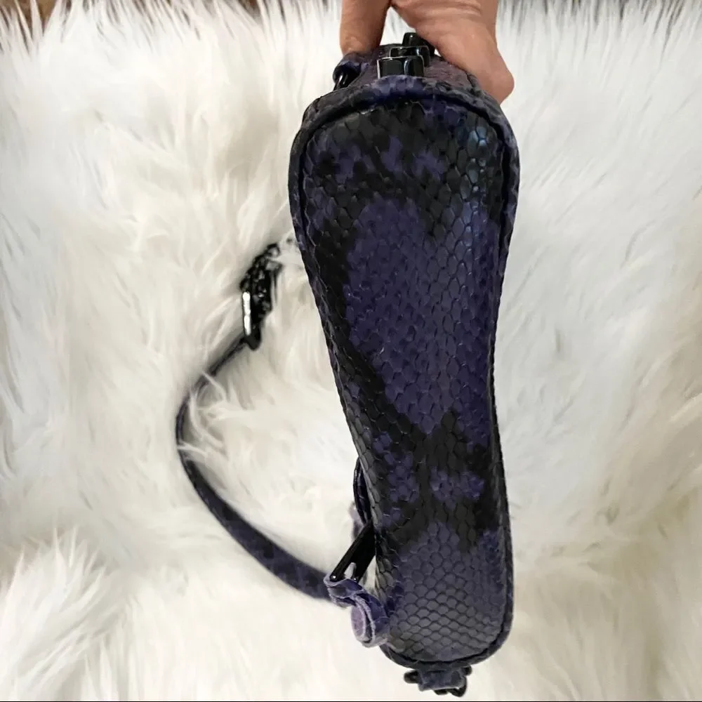 Rebecca Minkoff purple snakeskin crossbody bag